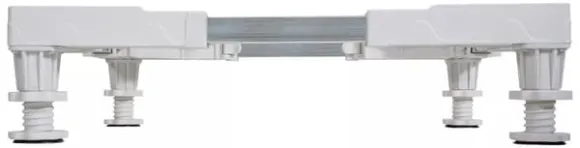 Adjustable Washing Machine Base Stand with Wheels - White Plastic & Steel Tube Rack, 300KG Capacity - Universal Fit for Dryers, Refrigerators