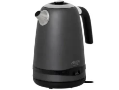 Adler AD 1295 grå Vattenkokare metall 1,7l med lcd & temperaturkontroll