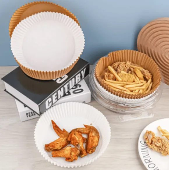Air Fryer engångspapper för fritös 16 cm 100 st Vit