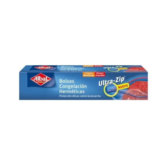 Albal Ultra-Zip Freezing Bag 2 Sizes 20 Units