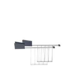 Alessi - MDL08RA G - Plissé - Set med två brödklämmor för brödrostdesign, i stål och termoplastisk resin, grå
