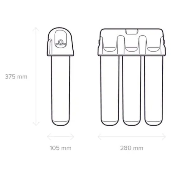 Aquaphor Crystal Eco H Pro genomströmningsfilter för dricksvatten (Pro1, ProH, ProHF)