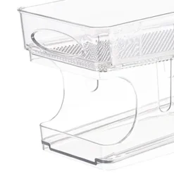 Automatisk dubbellagers transparent läskburkorganisator för kylskåp