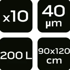 Avfallspåsar 200 L, bruna, 40 mik, 10 st.