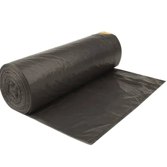 Avfallspåsar med dragsnöre - Slitstarka och perforerade | Färg: Svart | Storlek: 120 L, 250 st