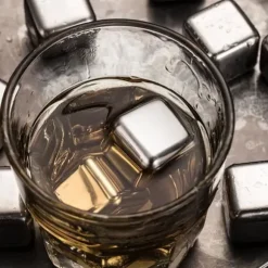 Bac för Isbitar - Inox - 12 st - Återanvändbara - För Whisky - 27mm x 27mm