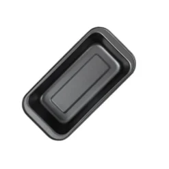 Bakformsset för tårtbröd - Nonstick, rektangulär brödform i kolstål (3 st, 15 cm, svart)