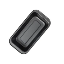 Bakformsset för tårtbröd - Nonstick, rektangulär brödform i kolstål (3 st, 15 cm, svart)