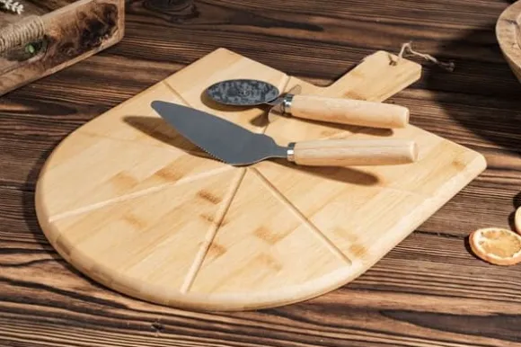 Bambu PIZZA SKÄRNING OCH SERVERINGSSET