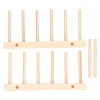 Bambu Skål tallrik Lätt bärbar Miljövänlig Slitstark Tall Trä Diskställ 5 Galler 23 cm