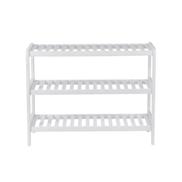 Bambu - skonställ - med 3 nivåer - vit - 70 x 55 x 26 cm