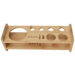 Bartender Kit Stativ Stor kapacitet Utrymmesbesparande bambu trä Bartending Tool Förvaringshållare för Bar Home
