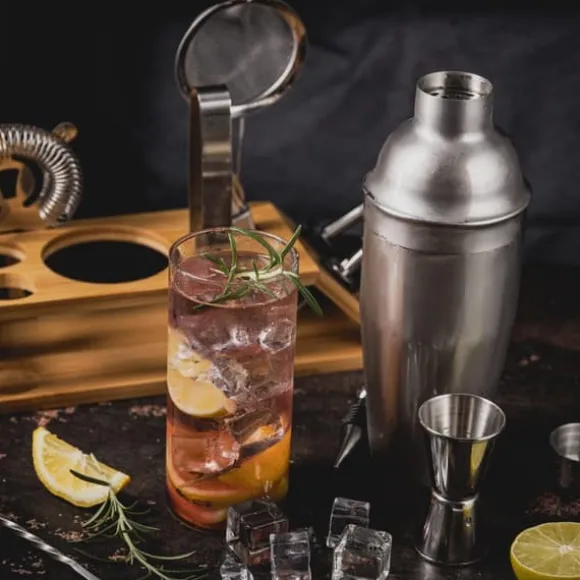 Bartenderset för cocktails, 13 delar, silvershaker, KLAUSBERG KB-7654