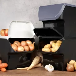 Behållare för grönsaker, frukt, lök, potatis, vitlök, köksförvaring