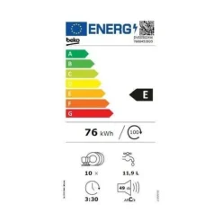 BEKO DVS05024W fristående diskmaskin - Standardmotor - 10 kuvert - L45cm - Vit - 49dB - Rostfri tank