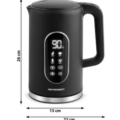 Berdsen BD-712 1,7l vattenkokare, svart och silver