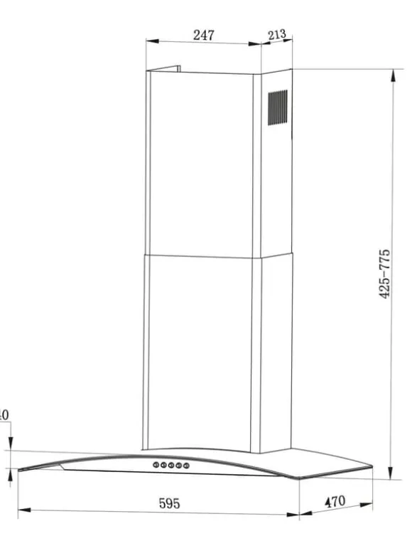 Berdsen BT-202 60 cm spiskåpa med skorsten