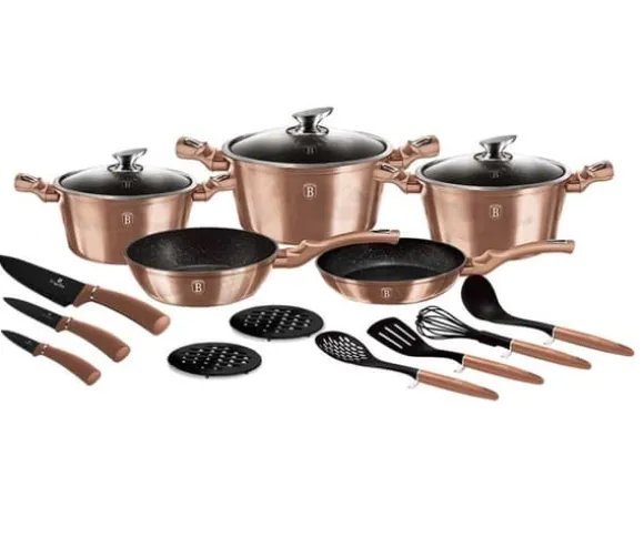 BERLINGER HAUS BH-6161 ROSEGULD GRANIT KRUKTOR SET, 17 DEL