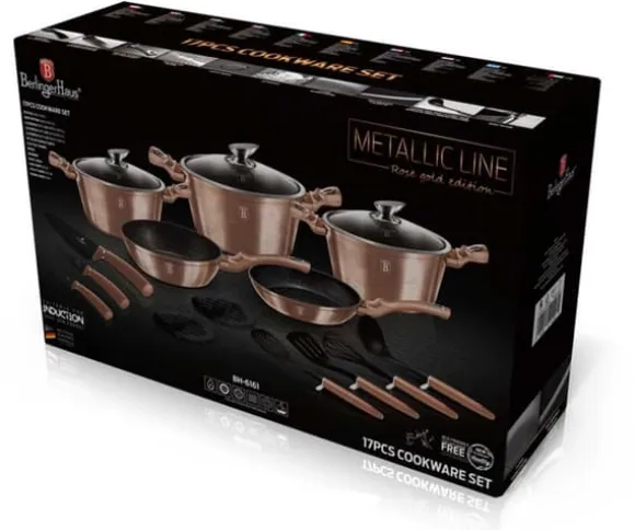BERLINGER HAUS BH-6161 ROSEGULD GRANIT KRUKTOR SET, 17 DEL
