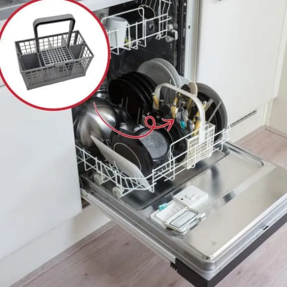 Bestickkorg till BOSCH, GAGGENAU, NEFF, SIEMENS diskmaskiner - Vit