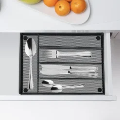 Besticklåda, Metall, 5x23,5x32 cm, Antracit