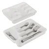 Bestickslåda set, 4x24,5x32,5 cm, Vit
