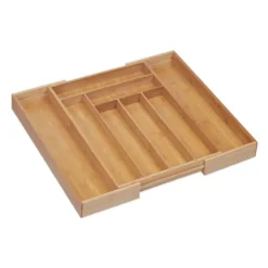Bestickslåda, Utdragbar Bambu, 5x52x45,5 cm, Natur