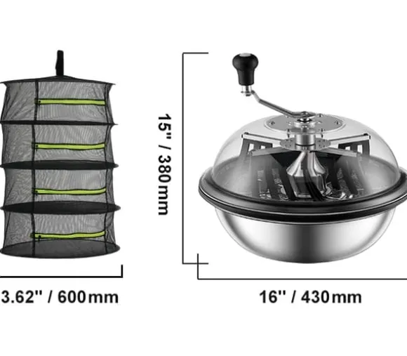 16" bladskålstrimmer med tillbehörsset, genomskinligt lock, enkla manuella kontroller, väl synlig drift, utbytbara blad