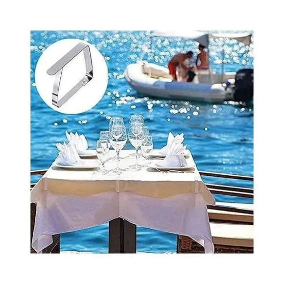 Bordsklippare - Duken Klipp - Utomhus Dukklippare-8Pcs, Halkfria, Rostfritt Stål - Passar för Bord med en Tjocklek på 1 till 3 cm