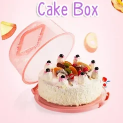 Bärbar Cupcake Carrier Food Conservation Box with Handtag Transparent Cake Box