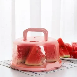 Bärbar Cupcake Carrier Matförvaringslåda med handtag Transparent kakask