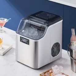 Bärbar Ismaskin, Modell för Bänkskiva, 45lbs/24H Produktionskapacitet, Självrengörande, Med Skopkorg