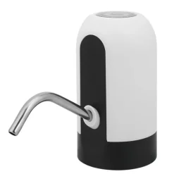 Bärbar LED-ljusflaskvattenpump USB-uppladdningsbar dispenser för hemmakontor (vit)