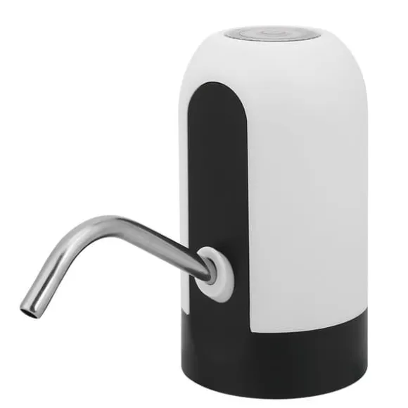 Bärbar LED-ljusflaskvattenpump USB-uppladdningsbar dispenser för hemmakontor (vit)