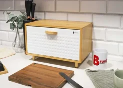 Brödbehållare - CHLEBAK - 4251 - Bambuträ - Stål - Modern design