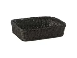 Brødkurv Rektangulær 40x30xH10 cm kraftig plastflet PP sort