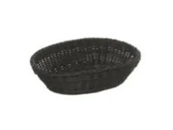 Brødkurv 25x19x6.5 cm Oval Kraftig flet PP Sort