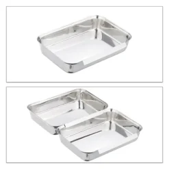 Brödningsbricka set, rostfritt stål, 4x17x23 cm, silver