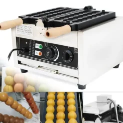 Bubbelvåffeljärn, bollformat, elektrisk 1500 W, non-stickbeläggning, för kommersiellt bruk