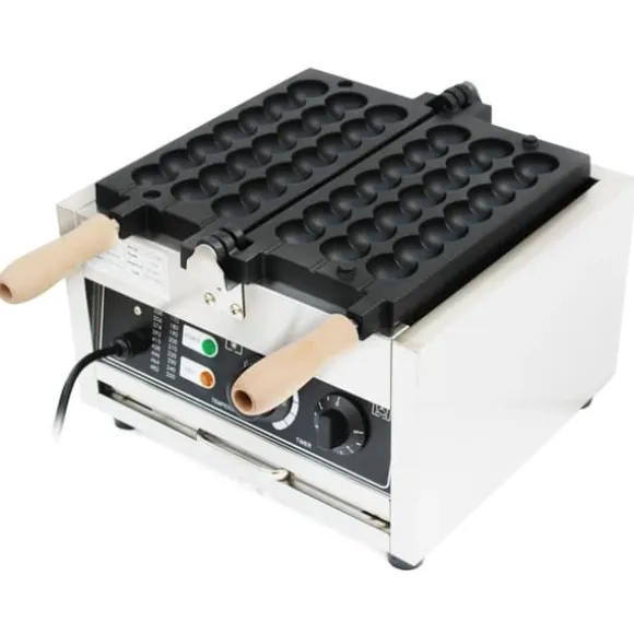 Bubbelvåffeljärn - Professionellt elektriskt - 1500 W - Non-stick - 180° roterbart - Temp 50–300°C - 220 V - Svart/Silver