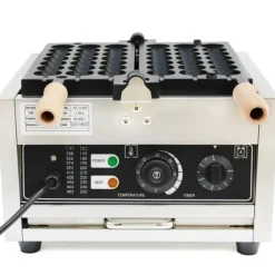 Bubbelvåffeljärn - Professionellt elektriskt - 1500 W - Non-stick - 180° roterbart - Temp 50–300°C - 220 V - Svart/Silver