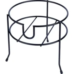 Burkställ med kran, svart metall, 20 cm