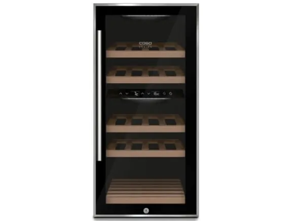 Caso WineComfort 24, Vinkylare med kompressor, Fristående, 24 flaska/flaskor, 60 W, G, Svart