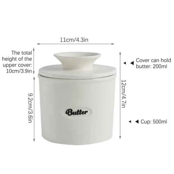 Ceramic Butter Keeper Multipurpose Stor kapacitet Säker Miljövänlig Keramisk smörtank