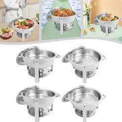 Chafing Dish Bufféset - Buffévärmare - 4 delar - 4,5 L per kärl - För fest & bröllop - Guld