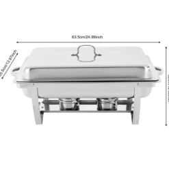 Chafing Dish Bufféset, Elegant Design, Hållbart Rostfritt Stål,3 Rutnät