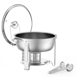 Chafing Dish Bufféset, 4-pack 5 Qt rostfritt stål, silver, serveringsvärmare