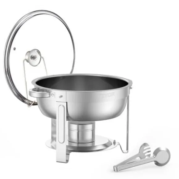 Chafing Dish Bufféset, 4-pack 5 Qt rostfritt stål, silver, serveringsvärmare