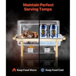 Chafing Dish Bufféset, 4-pack, Rostfritt stål, Guld