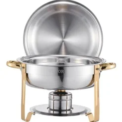 Chafing Dish Bufféset, 5 Qt 4-pack, Guld, Rostfritt stål